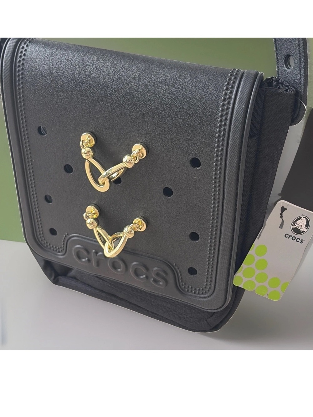 Crocs purse crossbody purse with gold chain jibbitz NWT